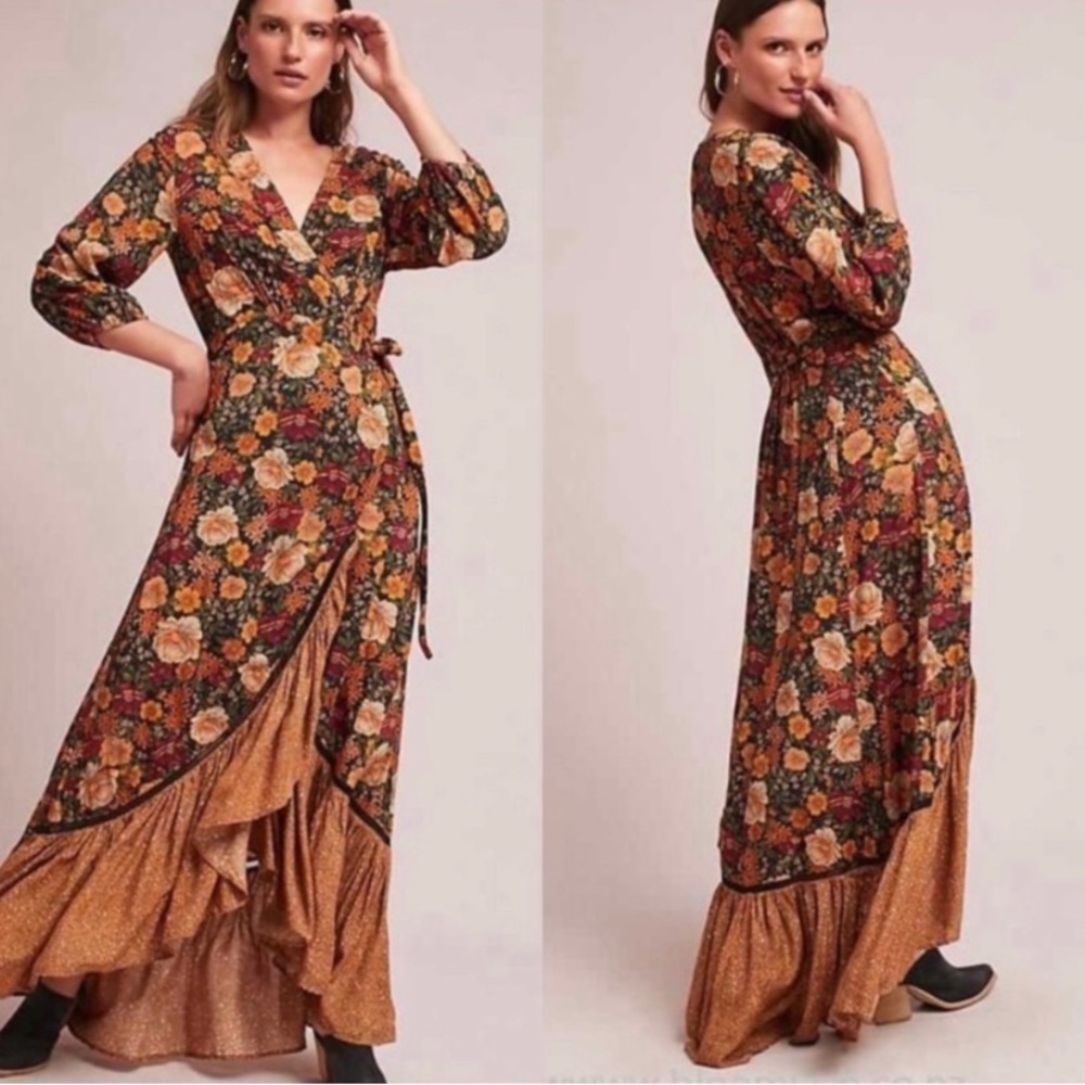Farm Rio Madrid Floral Wrap Dress Size Xs